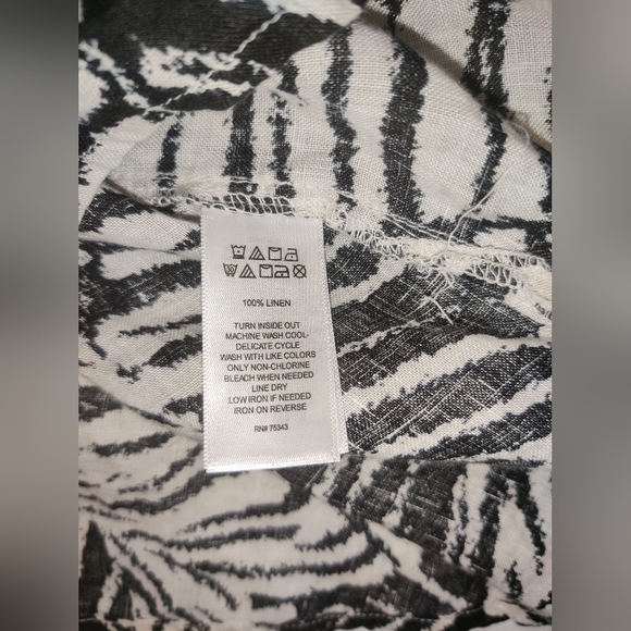 Cynthia Rowley Top 3X 100% Linen - Picture 7 of 7